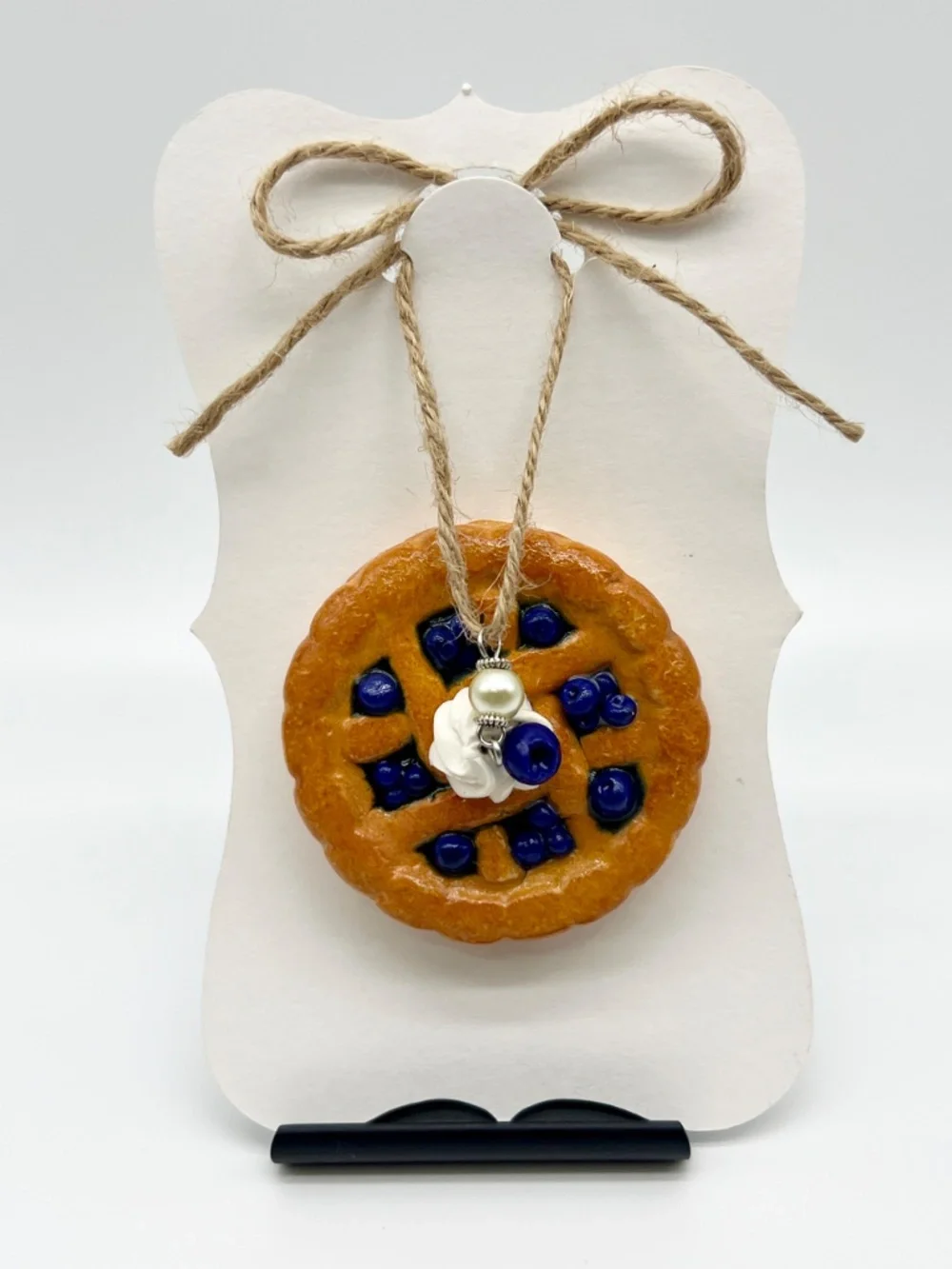 Handmade Pie Ornament | Cherry, Blueberry or Apple Pie | Mini Food Dessert Décor